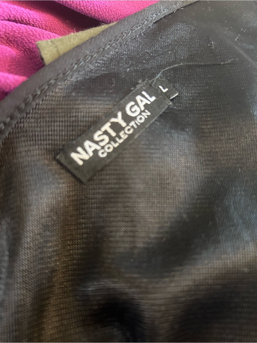 Nasty Gal Black Lace-Trim Satin Slip Dress - Picture 6 of 6